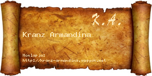 Kranz Armandina névjegykártya